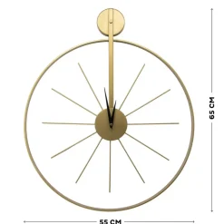 Klok - Luxe Gouden Ronde Hangende Klok - 55 x 65