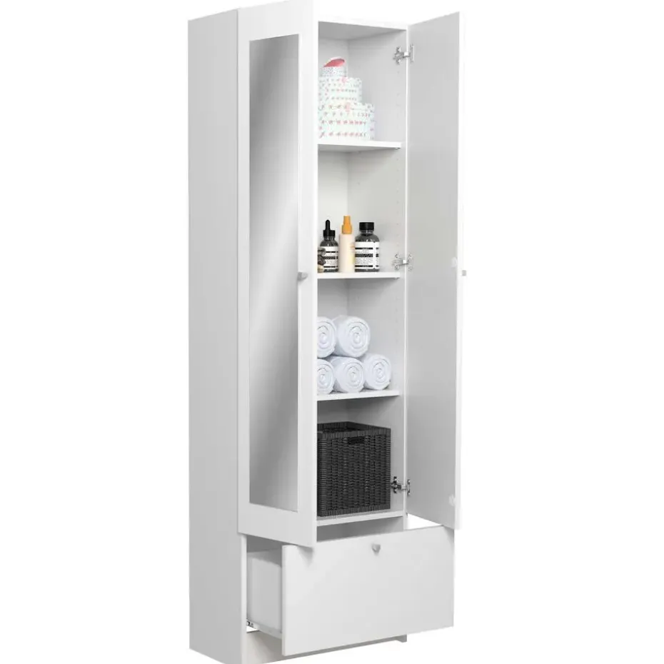 Kolomkast Fares 59cm met 2 deuren - 1 lade - wit