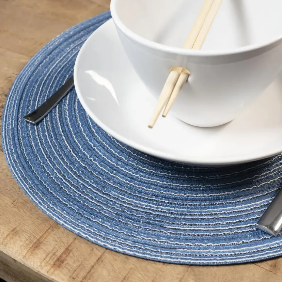 Krumble Placemat rond - Blauw