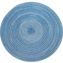 Krumble Placemat rond - Blauw/grijs - Set van 8
