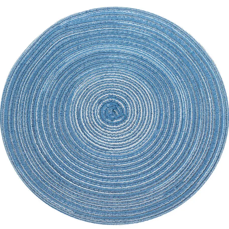 Krumble Placemat rond - Blauw/grijs - Set van 8