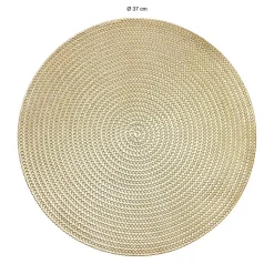 Krumble Placemat rond - PVC - Goud - Set van 4