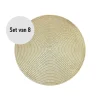 Krumble Placemat rond - PVC - Goud - Set van 2