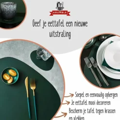 Krumble Placemat set design - 6 stuks - Groen