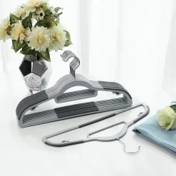 Kunststof kledinghangers - antislip - draaibare haak - 30 stuks - grijs
