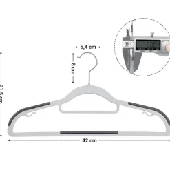 Kunststof kledinghangers - antislip - draaibare haak - 30 stuks - grijs