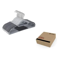 Kunststof kledinghangers - antislip - draaibare haak - 30 stuks - grijs