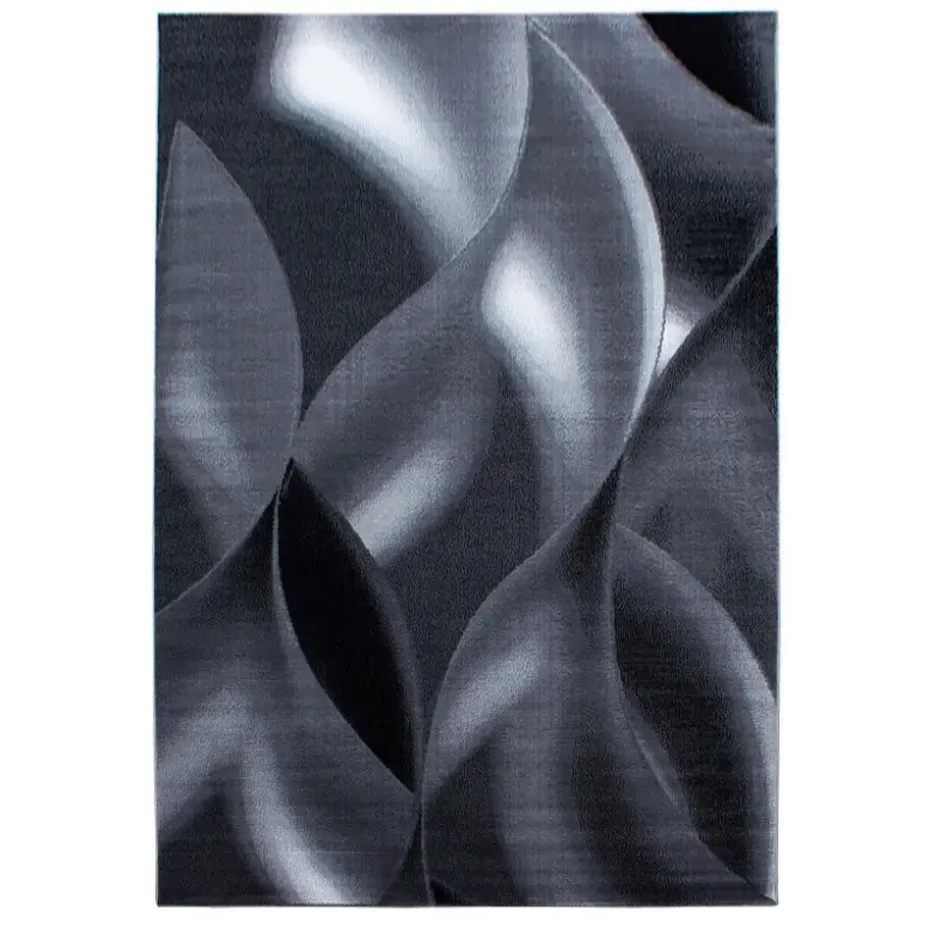 Laagpolig Vloerkleed Plus - Grijs Zwart - 160x230 cm - Tapijt Woonkamer