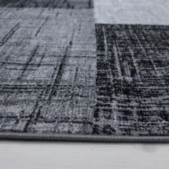 Laagpolig Vloerkleed Plus - Grijs Zwart - 160x230 cm - Tapijt Woonkamer