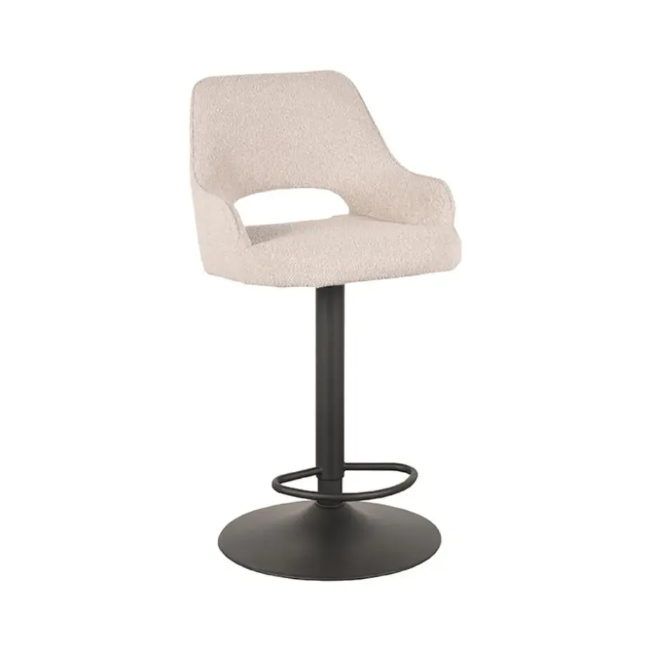 LABEL51 Barkruk Fer - Naturel - Boucle - 47 x 45cm - set van 2
