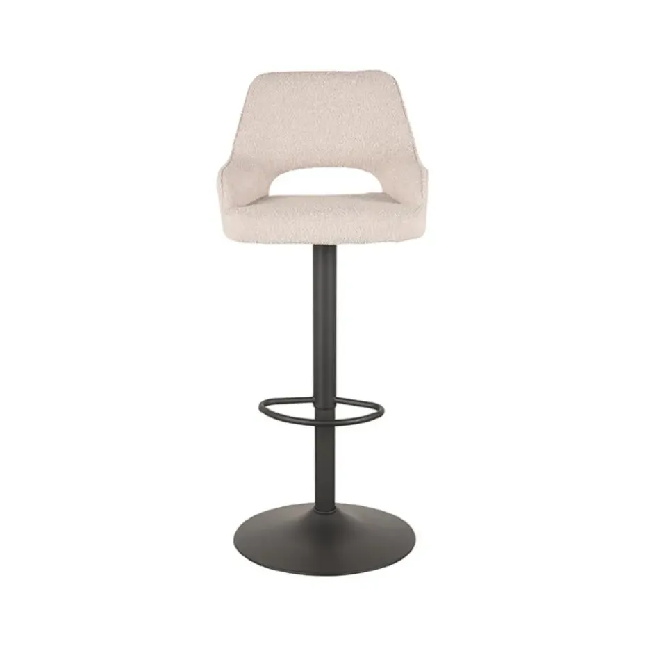 LABEL51 Barkruk Fer - Naturel - Boucle - 47 x 45cm - set van 2