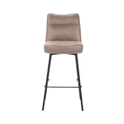 LABEL51 Barkruk Lennon - Taupe - Micro Suede - set van 2
