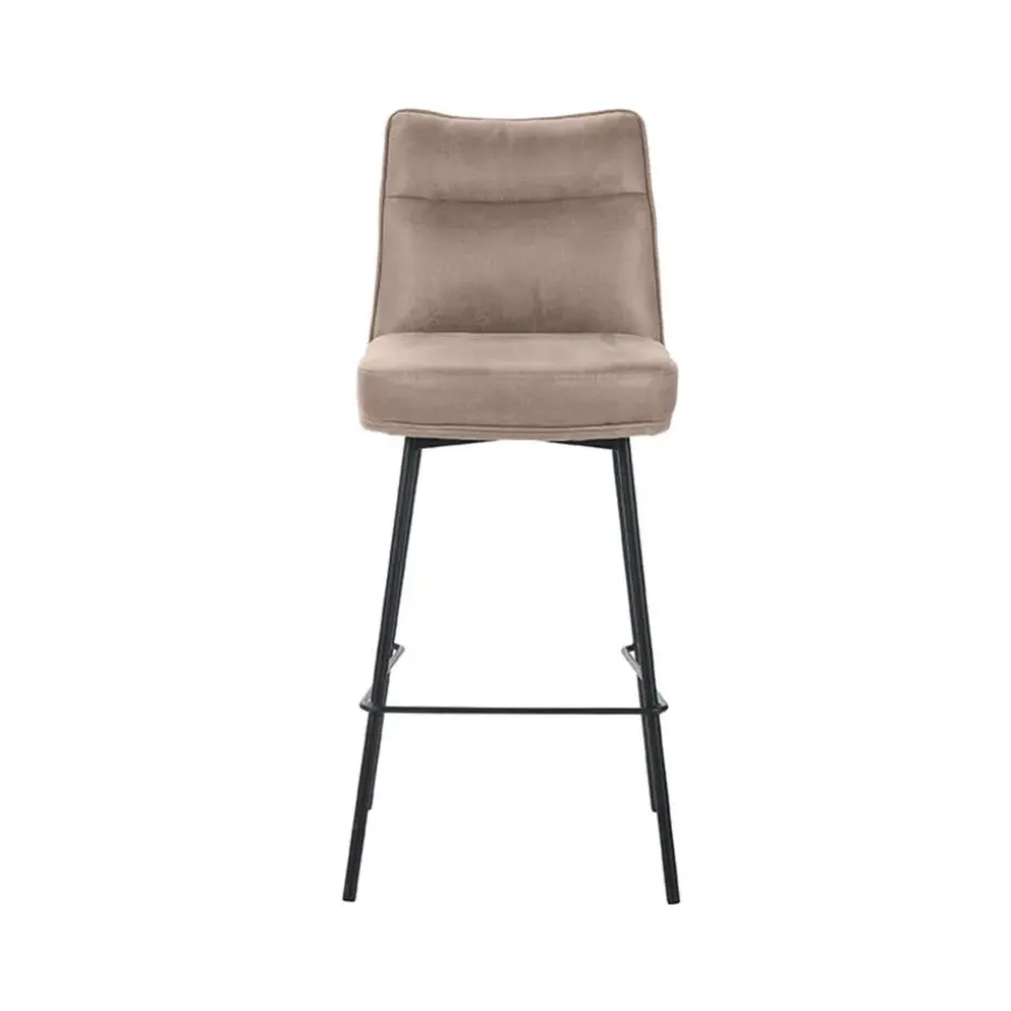 LABEL51 Barkruk Lennon - Taupe - Micro Suede - set van 2
