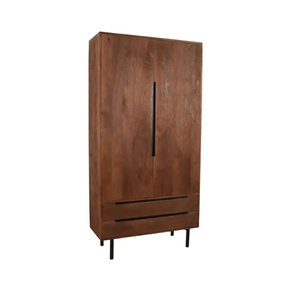 LABEL51 Bergkast Rio - Espresso - Mangohout - 2-Deurs - 200 cm