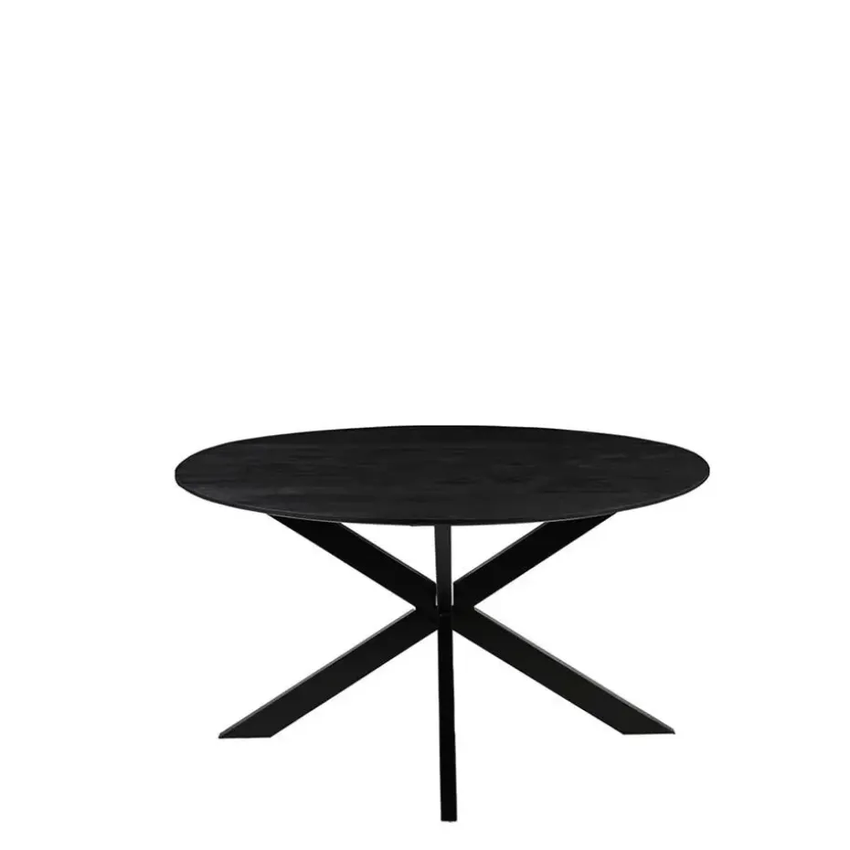 LABEL51 Eettafel Otis Zwart Mangohout Ø140cm