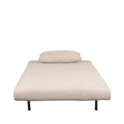 LABEL51 Slaapbank Single Bouclé Naturel/Zwart