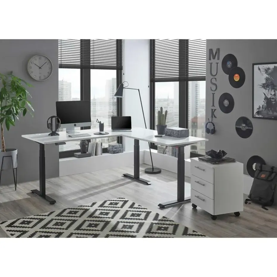 Ladeblok Ben - 3 lades - met wielen - wit