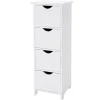 Ladekast - badkamer - 4 vakken - 30x82x30 cm - wit