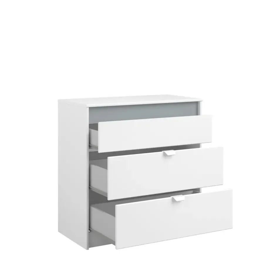 Ladekast Bobby - wit - 80x78,5x40,5 cm