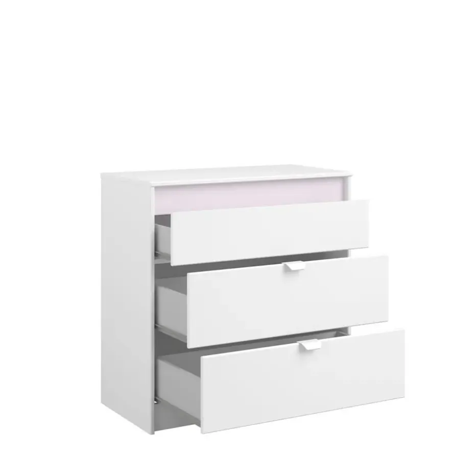 Ladekast Bobby - wit - 80x78,5x40,5 cm