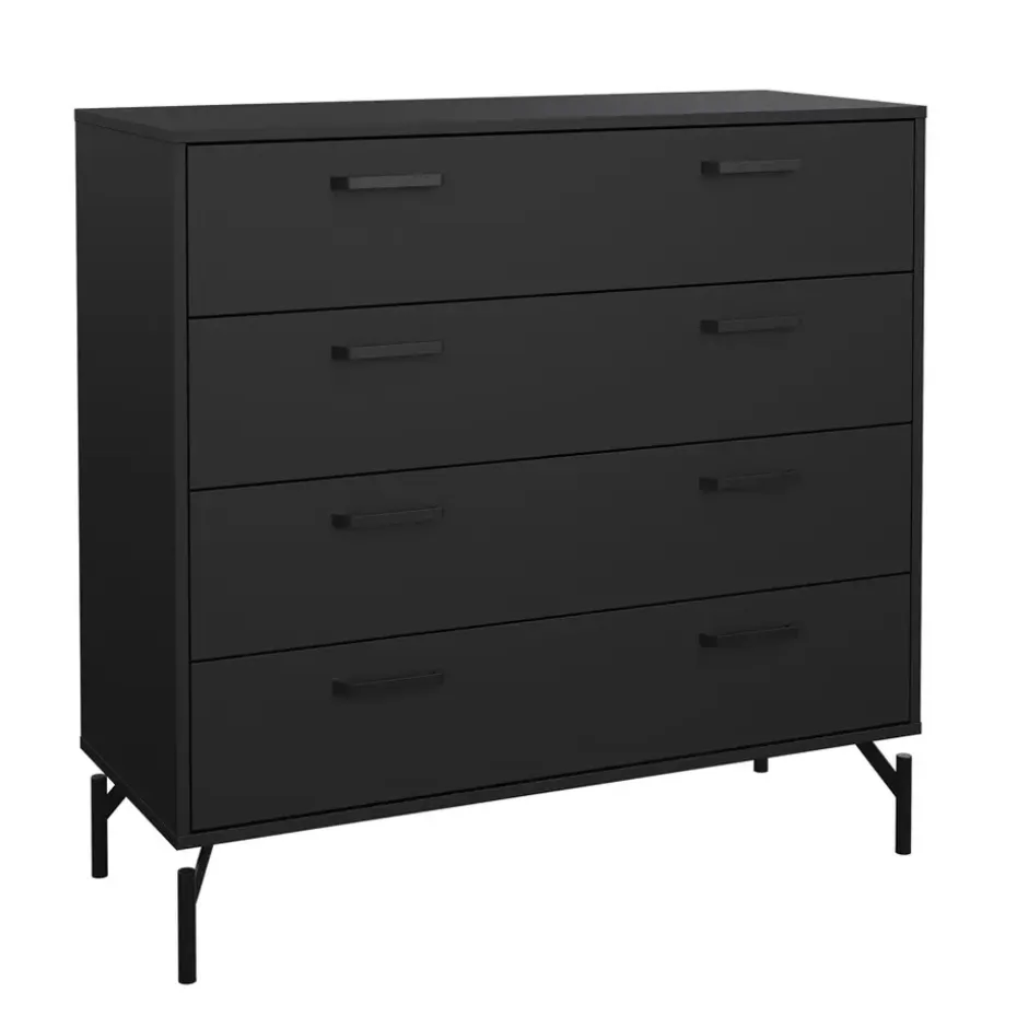 Ladekast Canada - mat zwart - 96x99x40 cm