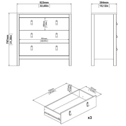 Ladekast Madeira - greige - 80x82x38 cm