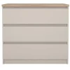 Ladekast Naia 3 lades - greige/eiken - 70,1x77x50 cm