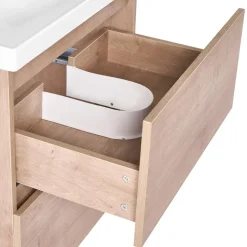 LAGOA - Wandgemonteerd meubel met wasbak - Lichtbruin - 60 cm - MDF