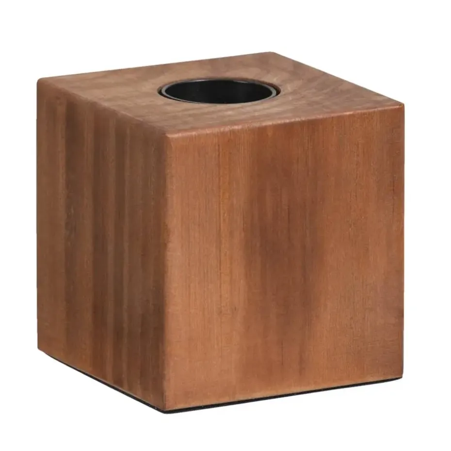 Lampvoet Kai - bruin hout E27 - 9x9x9 cm