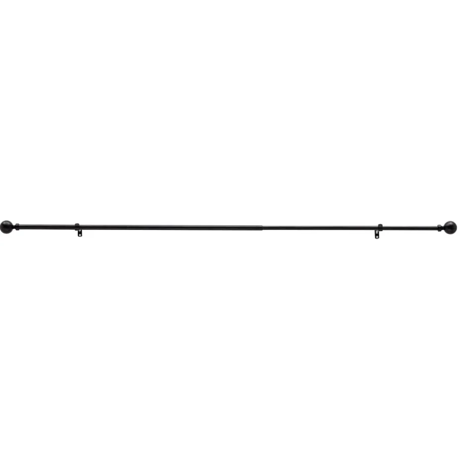 Lange Gordijnroede - Uitschuifbaar - Stang van 90 - 170 cm - Zwart