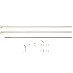 Lange Gordijnroede - Uitschuifbare Gordijn Rail - Stang van 240-360 cm - Zilver