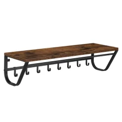 Lange Kapstok voor de Muur of Wand - 90 cm Lang - Rustiek Bruin - Vintage
