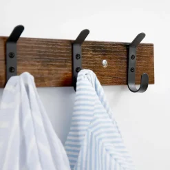 Lange Muur Kapstok - Retro School Kapstok - Bruin - 88 cm Lang