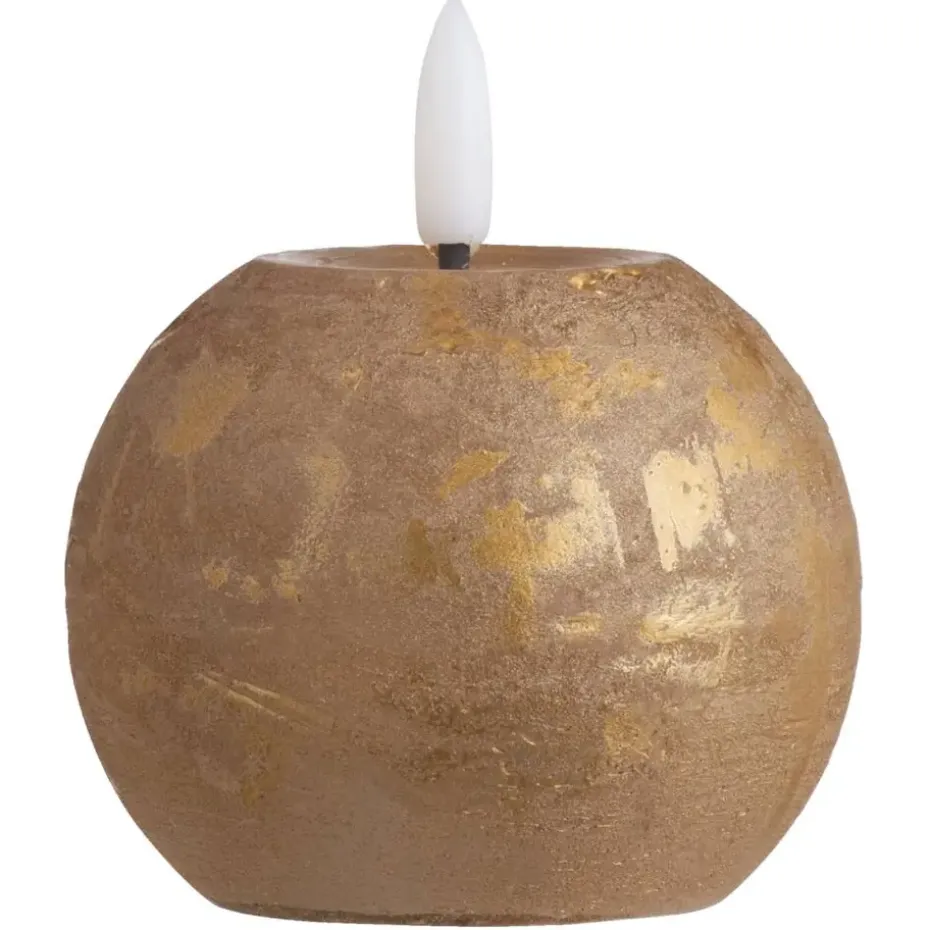 LED-kaars Bal - goudkleur - Ø8 cm