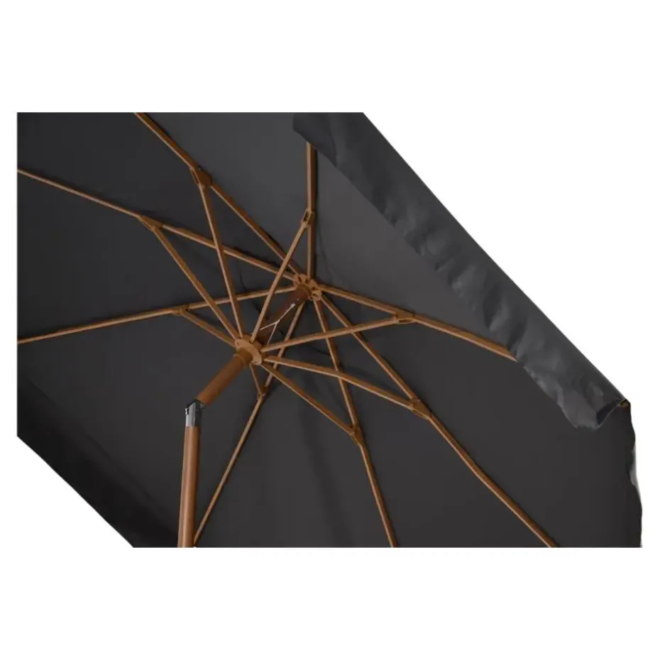 Les - Parasol Libra houtlook Ø3mtr - grijs