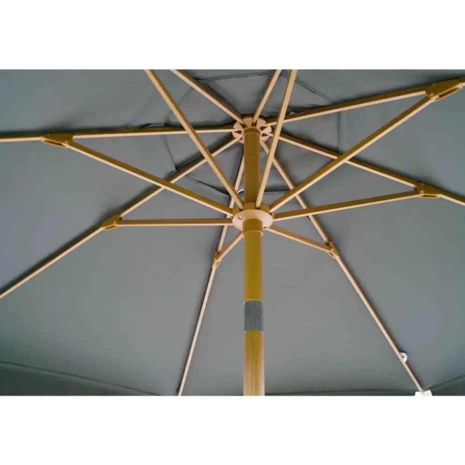 Les - Parasol Libra houtlook Ø3mtr - grijs