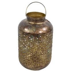 Lesi Living Lantaarn/windlicht - Oosters - metaal - 20 x 32 cm