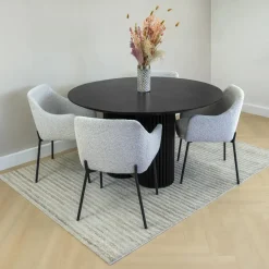 Lewis & Loft Eettafel Lane - Rond ⌀130 - FSC®- mangohout - Zwart