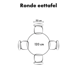Lewis & Loft Eettafel Levi – FSC® mangohout – Rond – Ø120 cm – Naturel