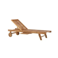 Ligstoel Naturel Hout - 200x63x35cm - Luzon