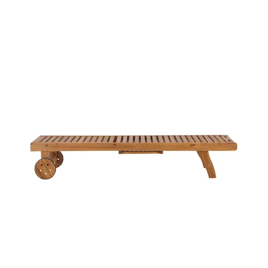 Ligstoel Naturel Hout - 200x63x35cm - Luzon