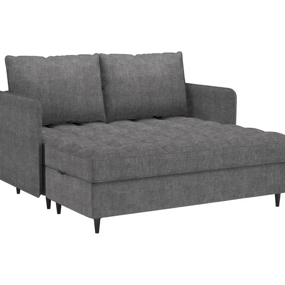 Lindhus - Bank met chaise longue omkeerbaar in stof grijs