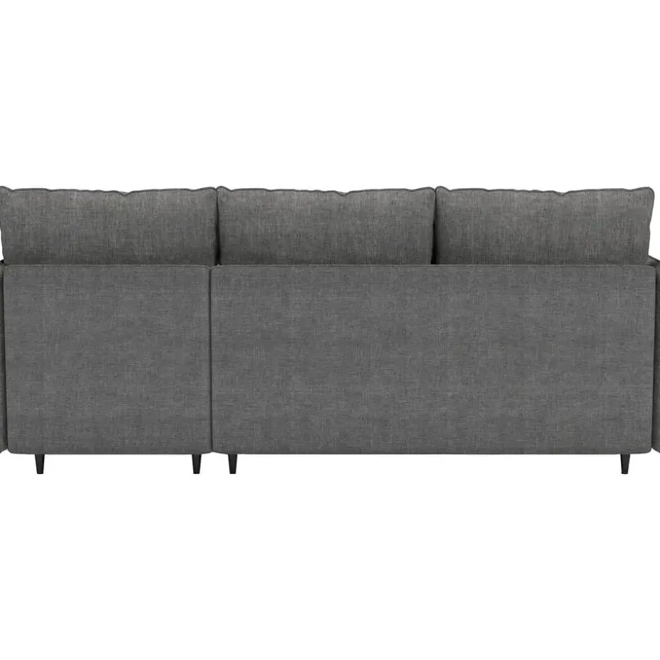 Lindhus - Bank met chaise longue omkeerbaar in stof grijs