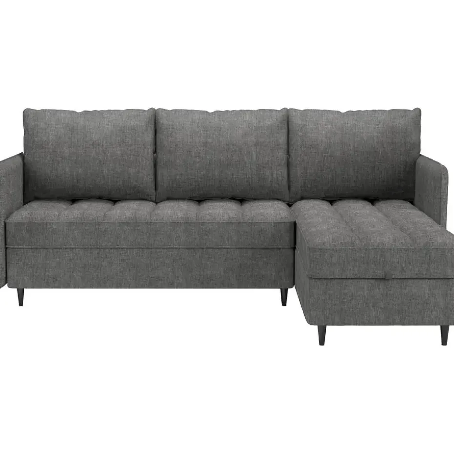 Lindhus - Bank met chaise longue omkeerbaar in stof grijs