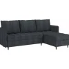 Lindhus - Bank met chaise longue omkeerbaar in corduroy antraciet