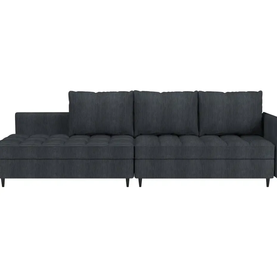 Lindhus - Bank met chaise longue omkeerbaar in corduroy antraciet