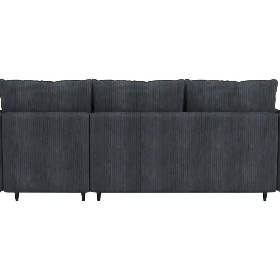 Lindhus - Bank met chaise longue omkeerbaar in corduroy antraciet