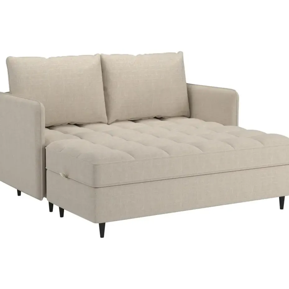 Lindhus - Bank met chaise longue omkeerbaar in stof crème