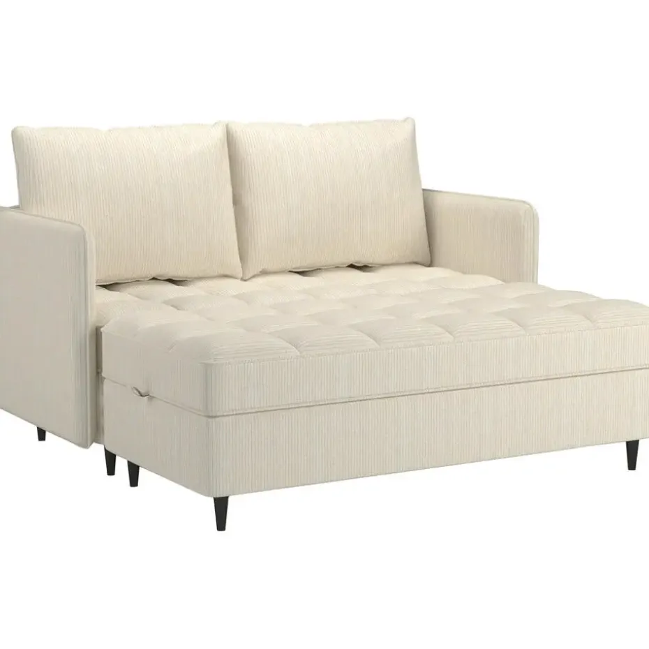 Lindhus - Bank met chaise longue omkeerbaar in corduroy crème