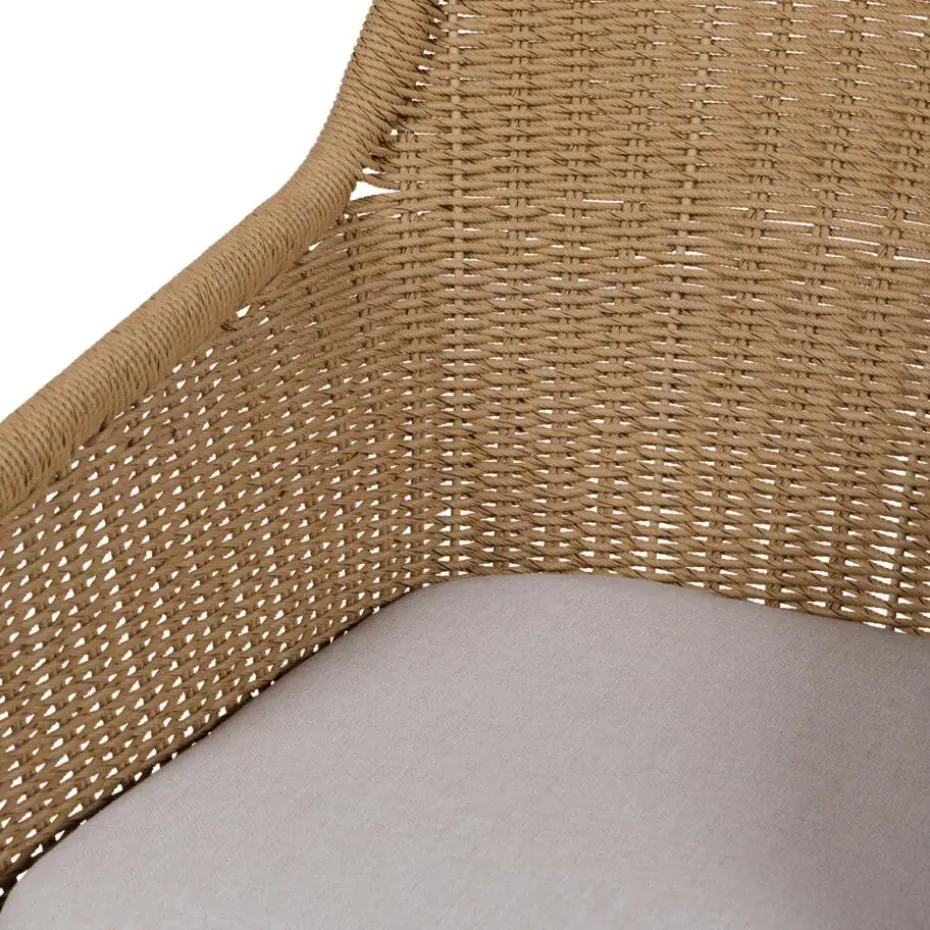 Lisomme Loki Rotan Tuinstoel Naturel - Met Zitkussen